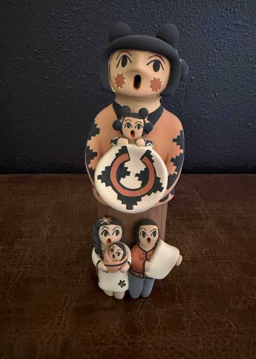 Standing Jemez Pueblo Storyteller Clay Doll, by Chrislyn Fragua