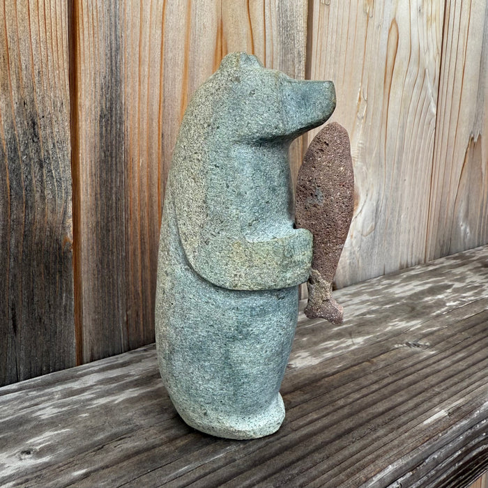 Bear with Fish Carving, by Salvador Romero