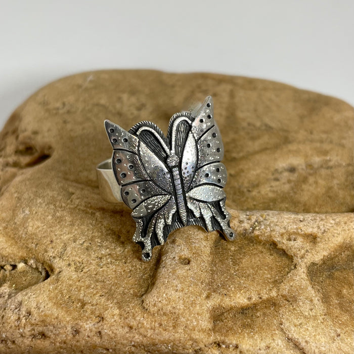 Hopi Butterfly Ring, by Bennet Kagenveama