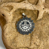 Hopi Silver Sun Face Pendant