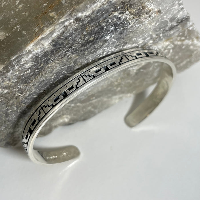 Hopi Silver Overlay Bracelet, by Patrick Tawawina