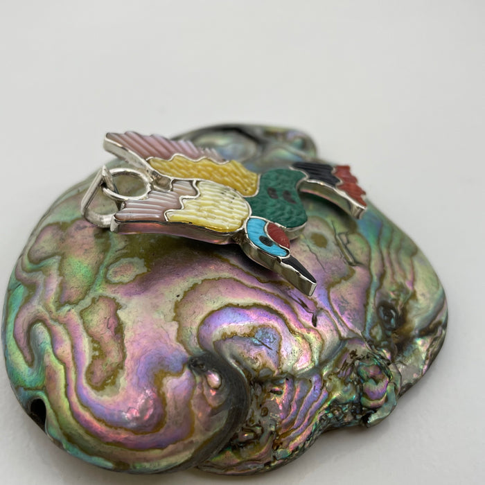 Zuni Inlay Hummingbird Pendant, by Tamara Pinto