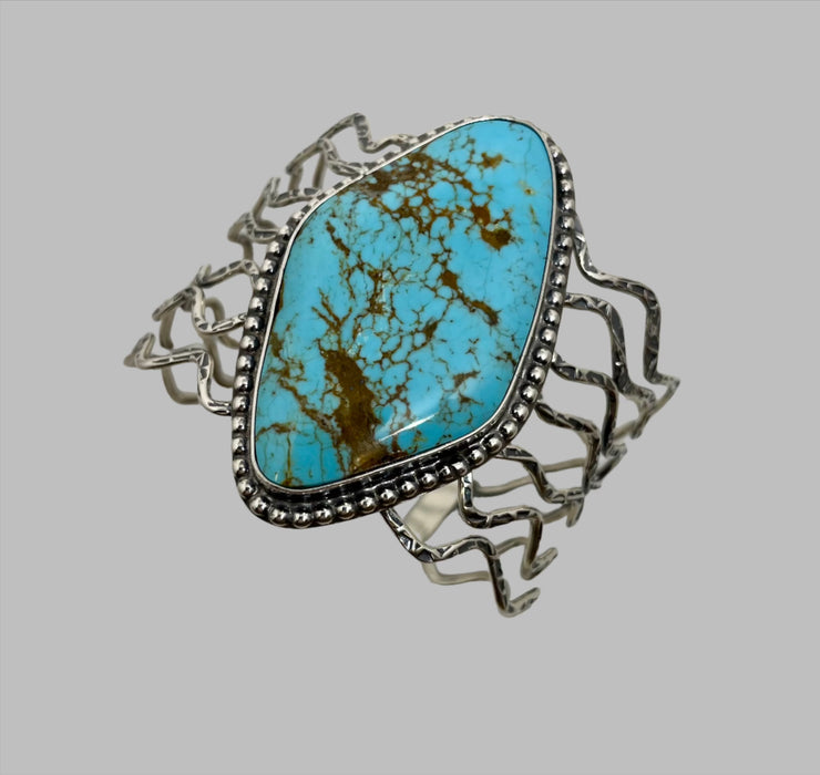 Silve rWire and Turquoise Navajo Bracelet, by Mary and Everett Teller