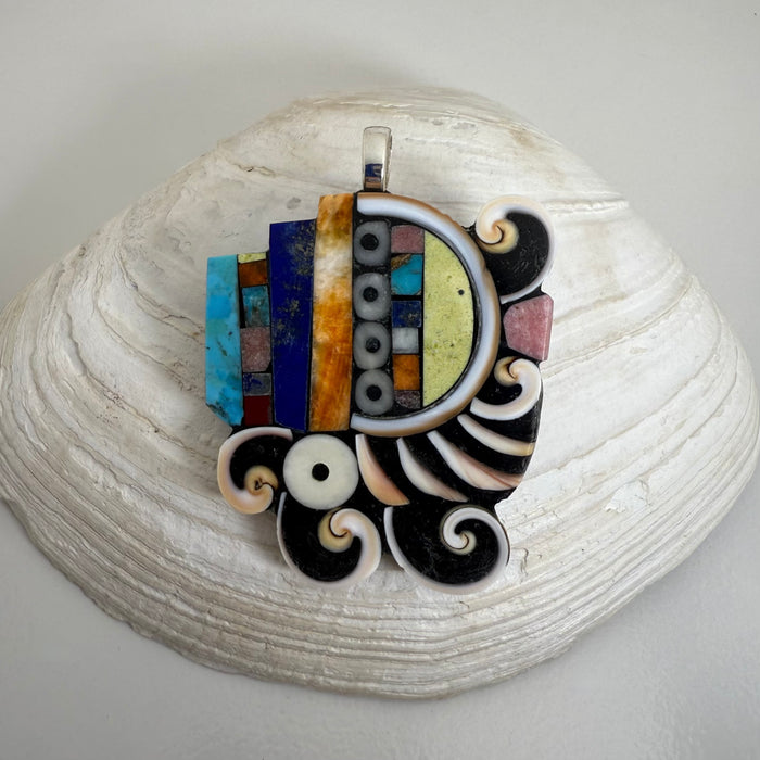 Abstract Inlay Mosaic Pendant, by Mary L. Tafoya