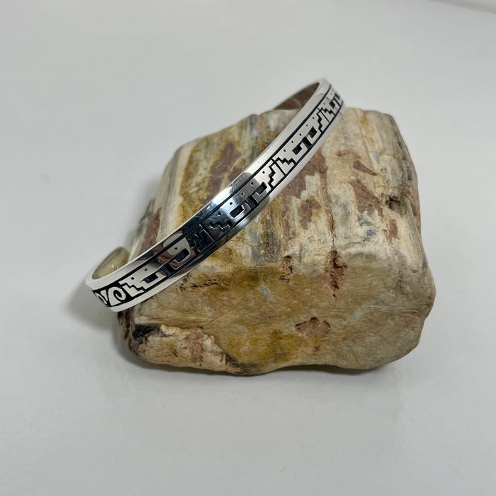 Hopi Silver Overlay Bracelet, by Patrick Tawawina