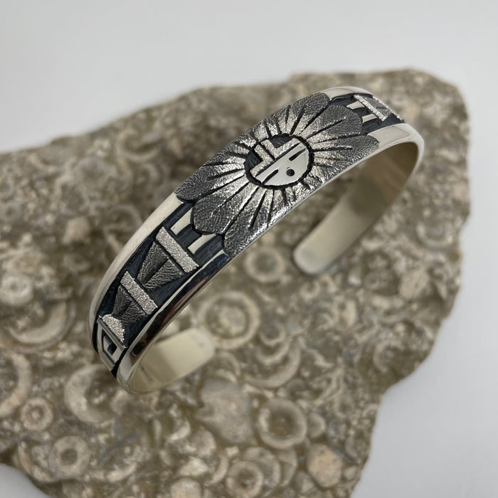 Hopi Silver Sun Face Bracelet, by Ronald Wadsworth