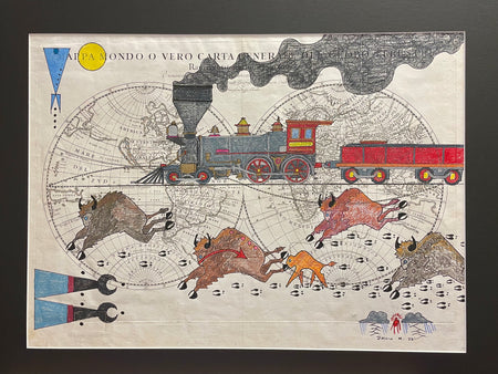 Ledger Art by Dallin Maybee, Homelands Collection, Indigenous Decolonizing the Map