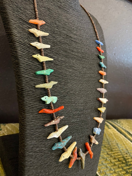 Bears and Birds Single Strand Zuni Fetish Necklace, by Rosita Kamaasee