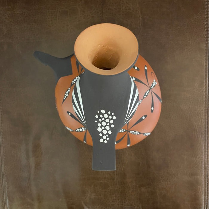 Zuni Duck Black on Redware Pottery Sculpture, by Anderson J. (Jamie)  and Avelia Peynetsa