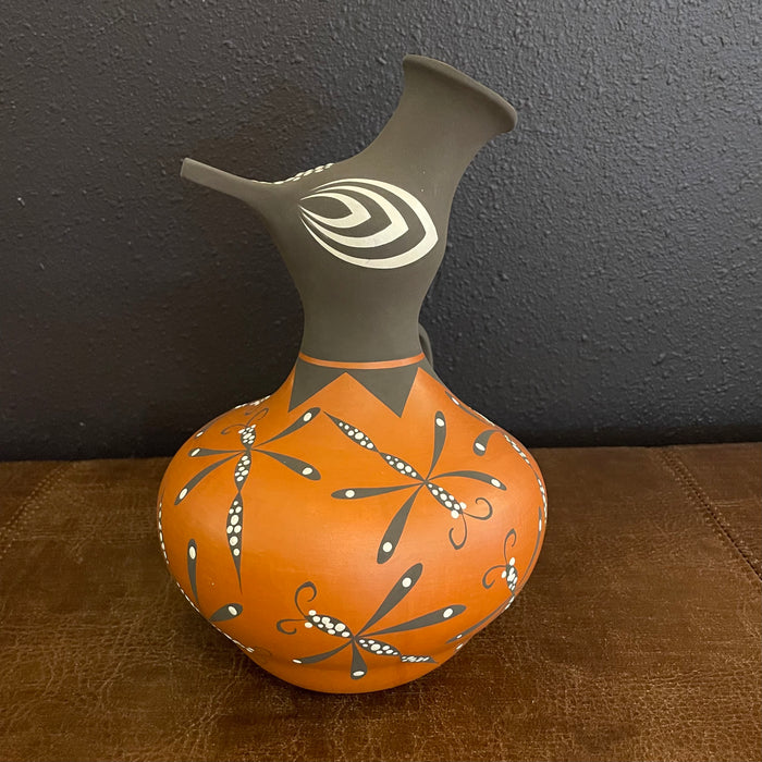 Zuni Duck Black on Redware Pottery Sculpture, by Anderson J. (Jamie)  and Avelia Peynetsa