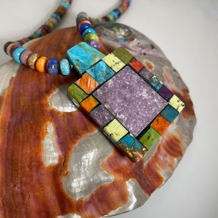 Galactic Portal Mosaic Inlay Necklace