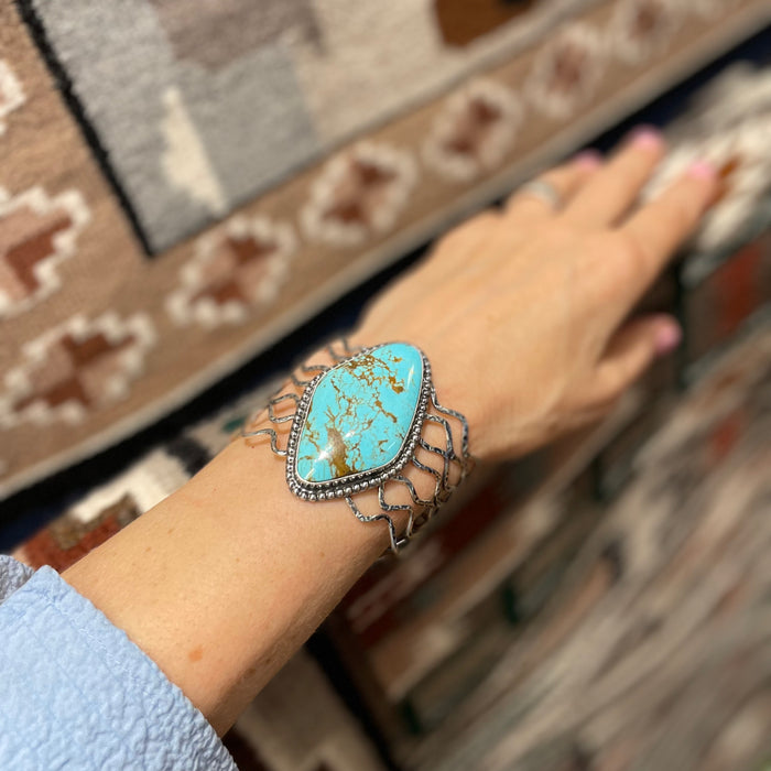 Silve rWire and Turquoise Navajo Bracelet, by Mary and Everett Teller