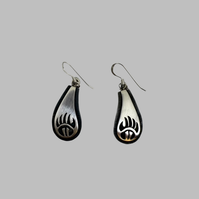 Hopi Sterling Silver Bear Earrings