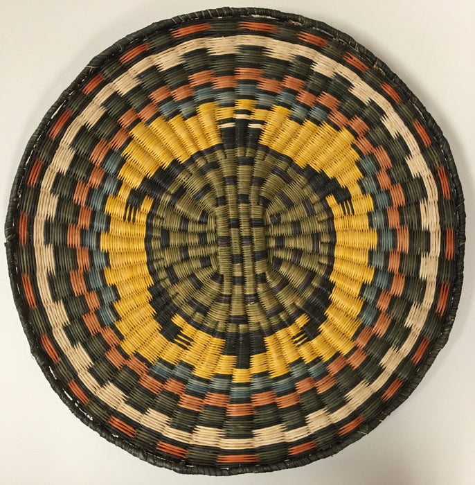 Hopi Wicker Basket/Plaque, Turtle Motif