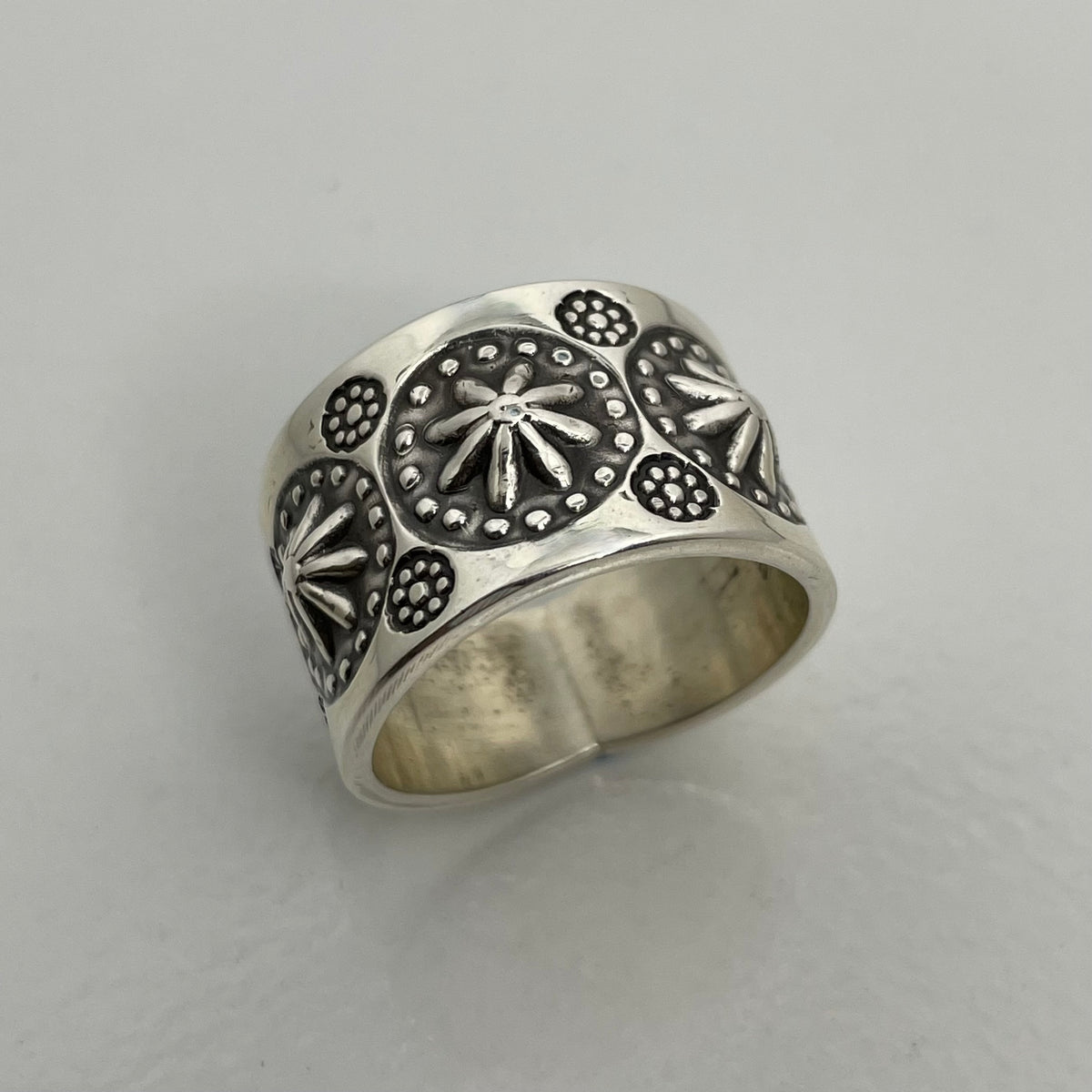 Traditional Stamped Navajo Silver Ring, by Ivan Howard