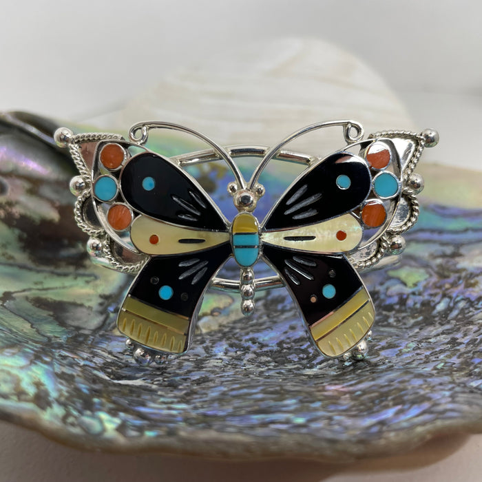 Zuni Butterfly Inlay Bracelet, by Lyndon Ahiyite