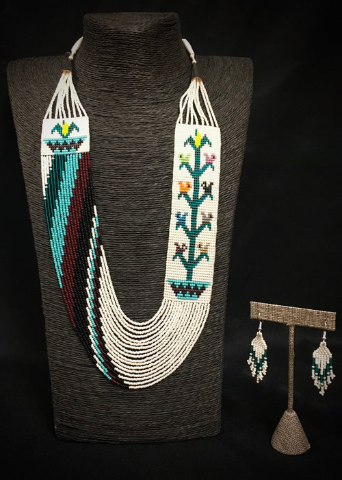 Tree of Life Beaded Necklace Set, by Rena Charles, Navajo