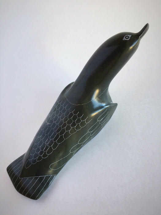 Gentle Bird Inuit Soapstone Carving, by Isaac Eyaituk